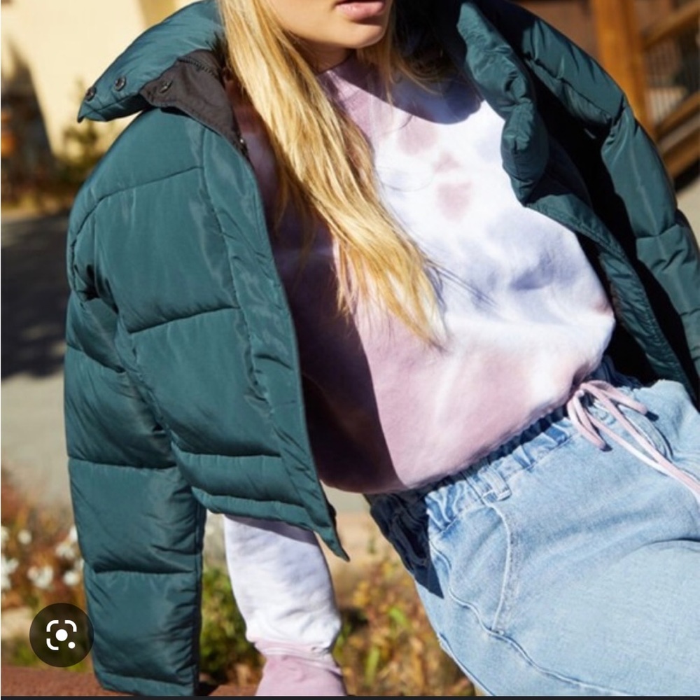 LA hearts (pacsun) green nylon puffer jacket